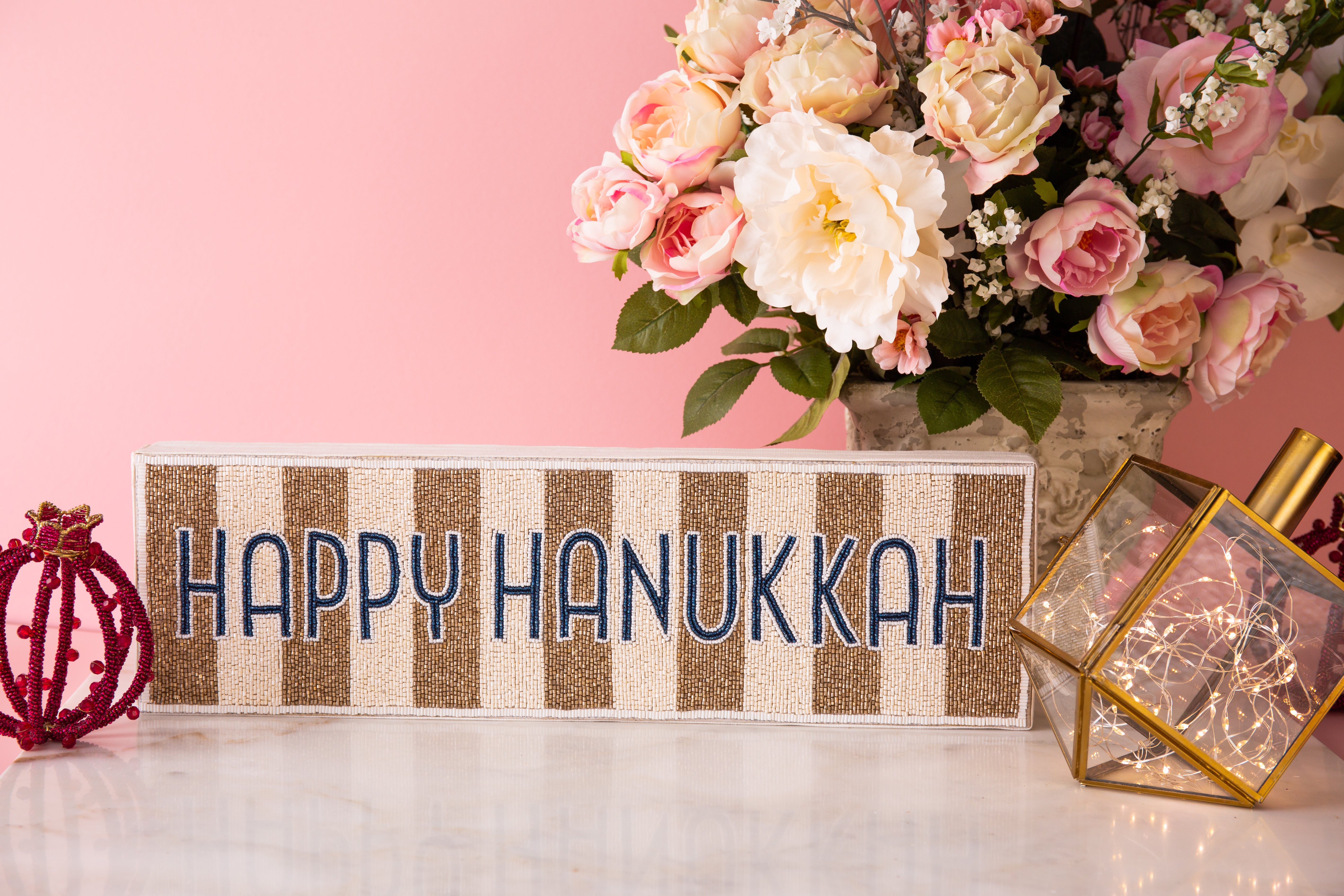 Nava Happy Hanukkah Beaded Sign