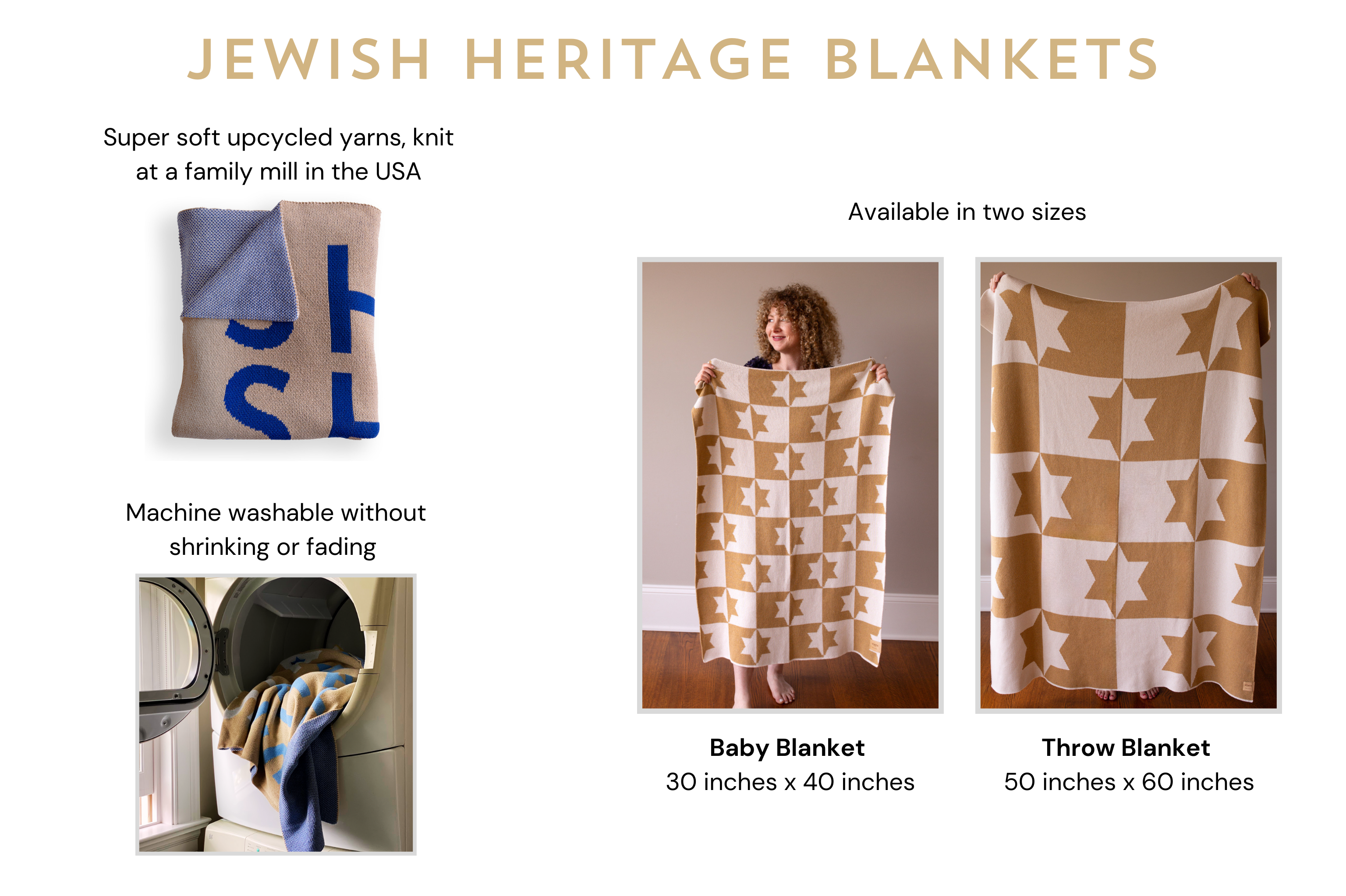 Jewish Heritage Blanket - Shalom Ombre