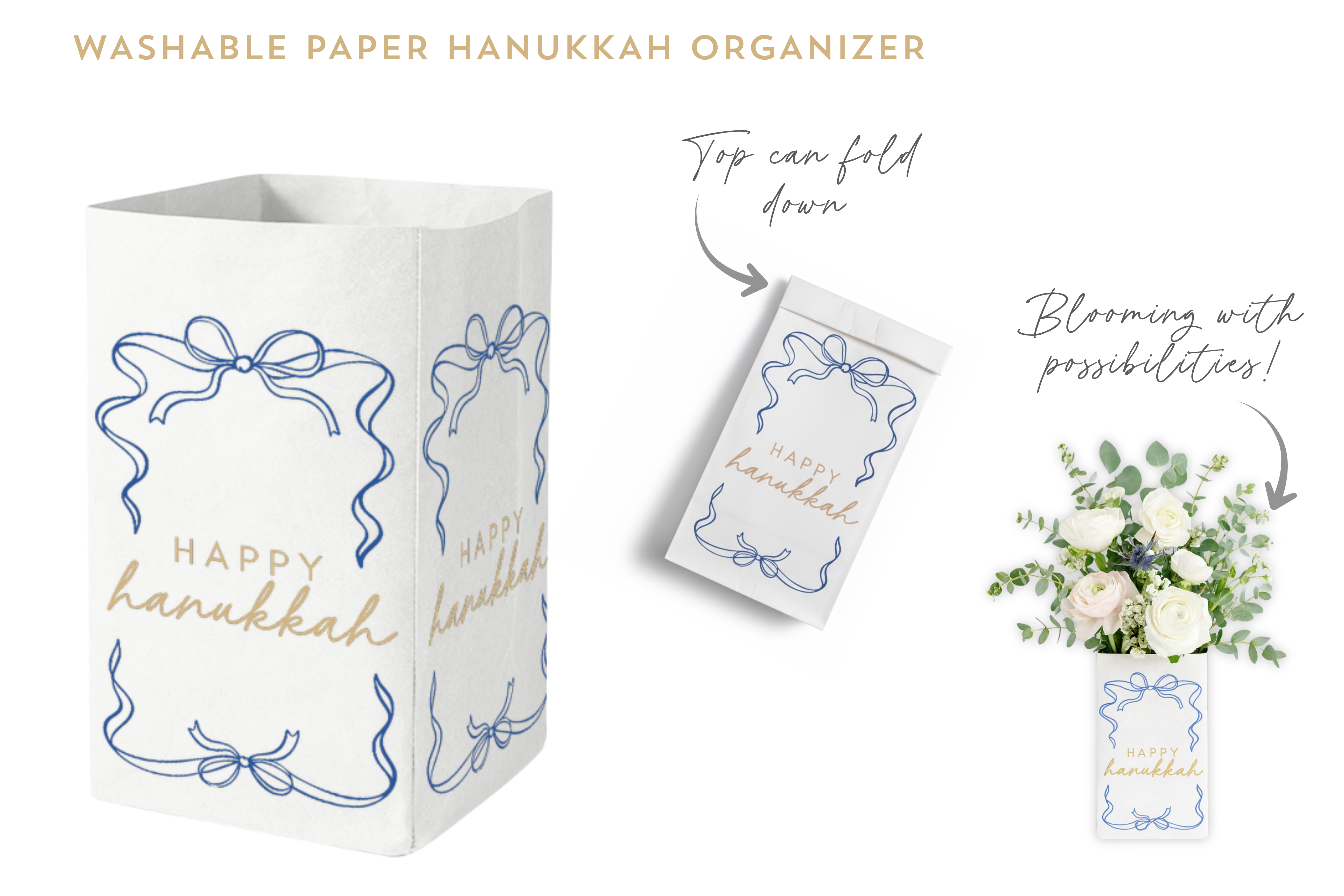 Washable Paper Hanukkah Tote
