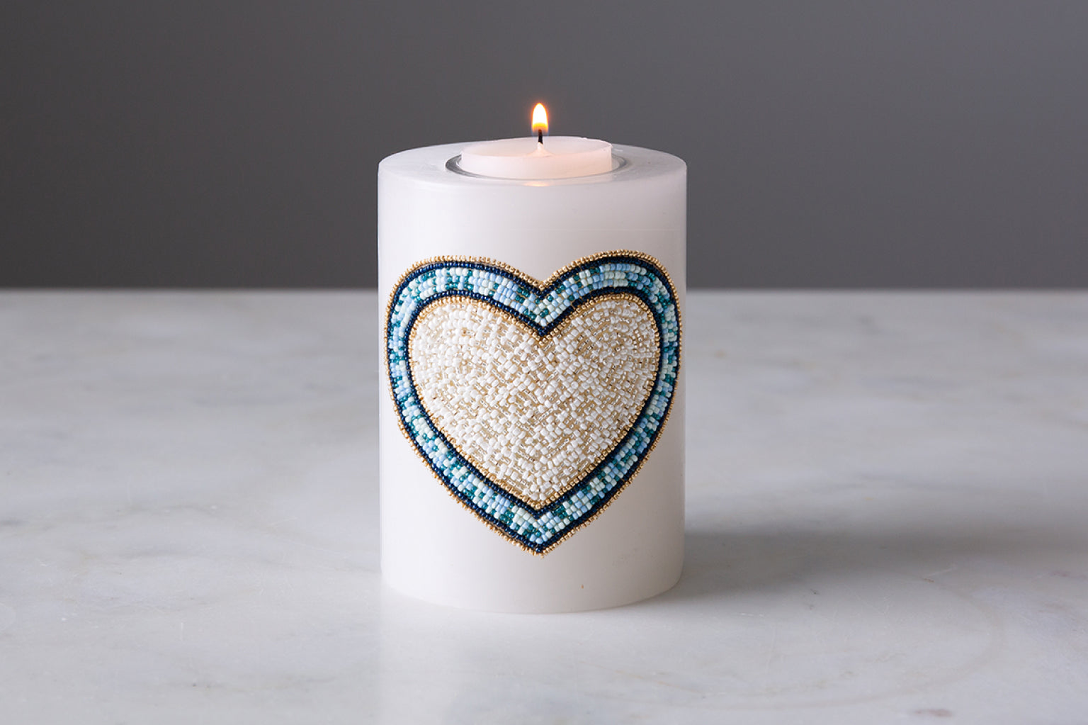 Basha Beaded Pillar Candles