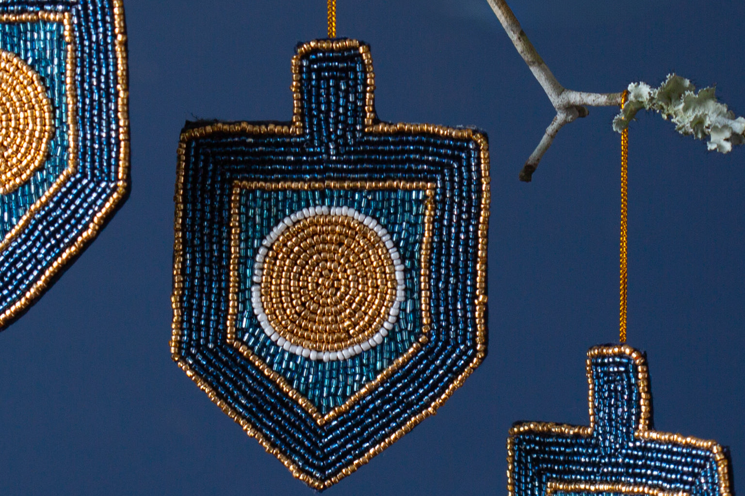 Solstice Moon Dreidel Ornament