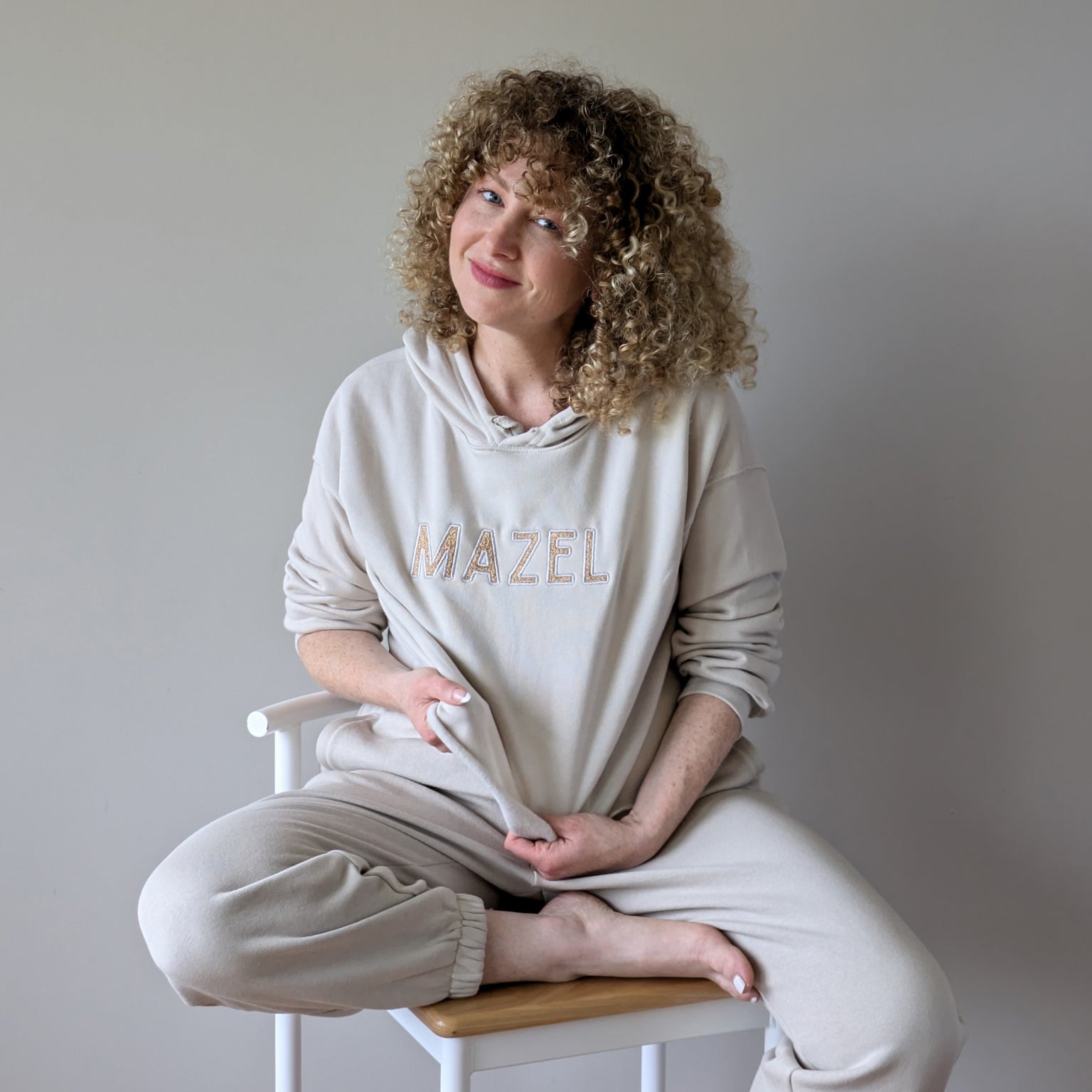 Mazel Embroidered Cropped Hoodie