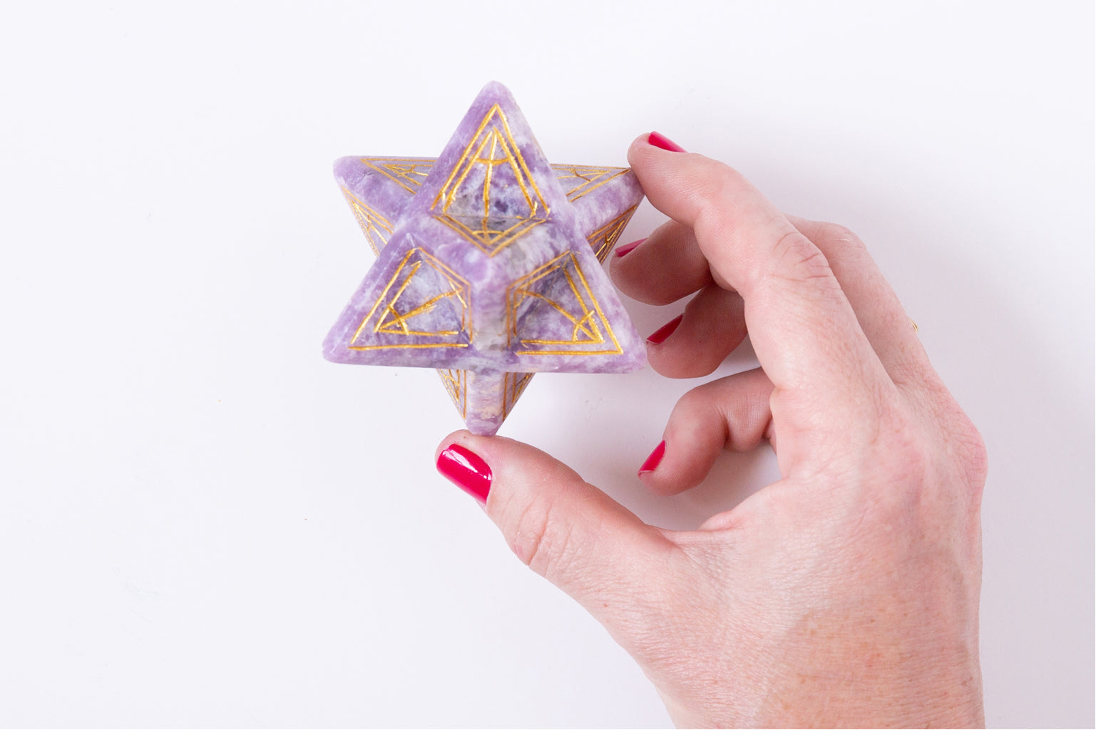 Kabbalah Crystal - Lepidolite Star of David