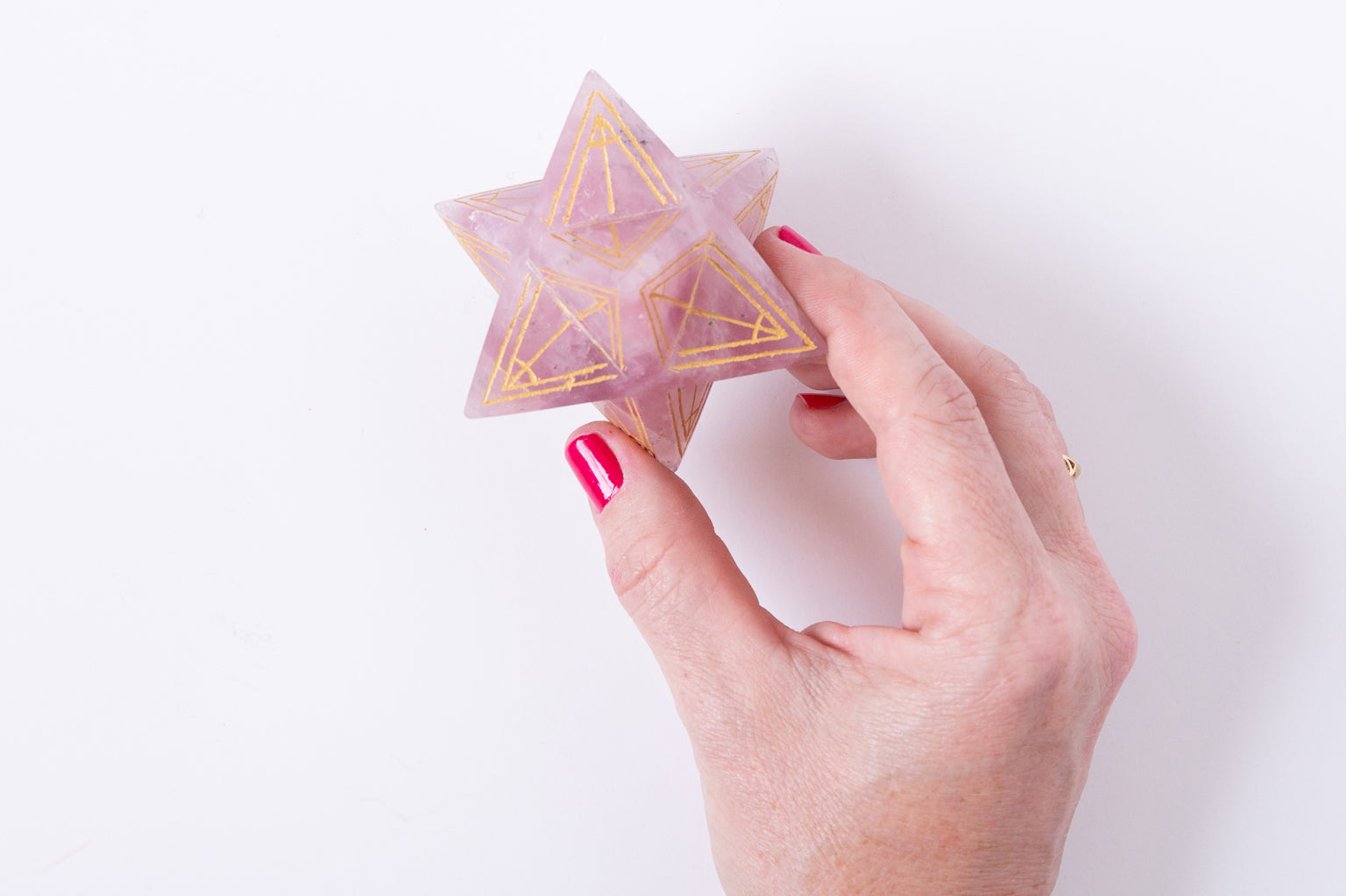 Kabbalah Crystal - Rose Quartz Star of David