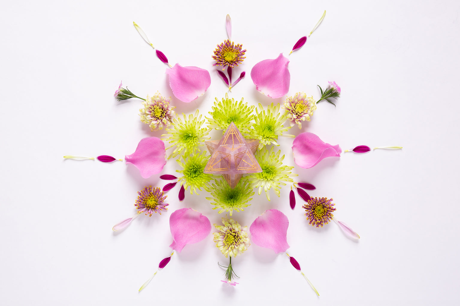 Kabbalah Crystal - Rose Quartz Star of David