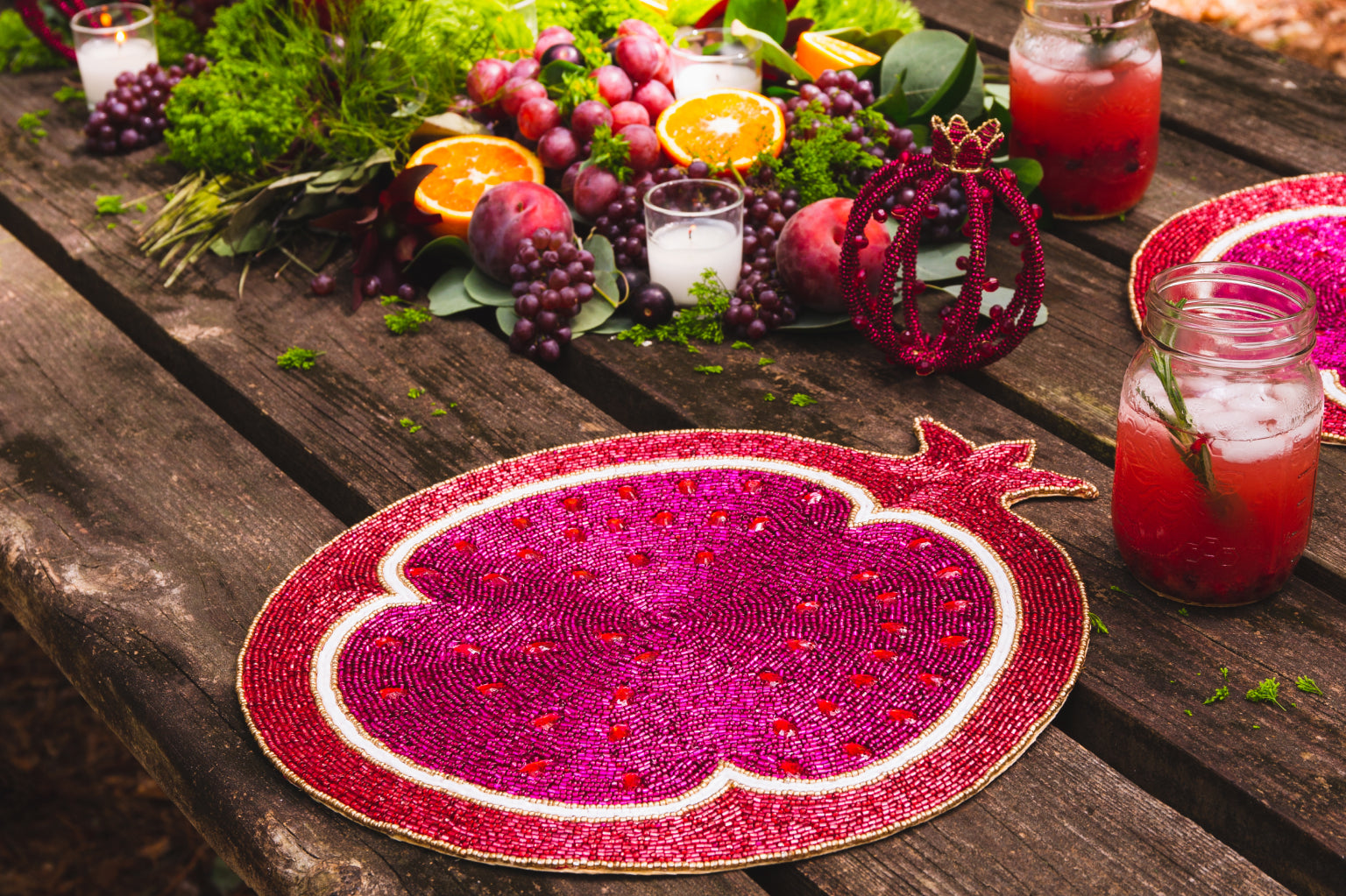 Sacred Pom Beaded Placemat