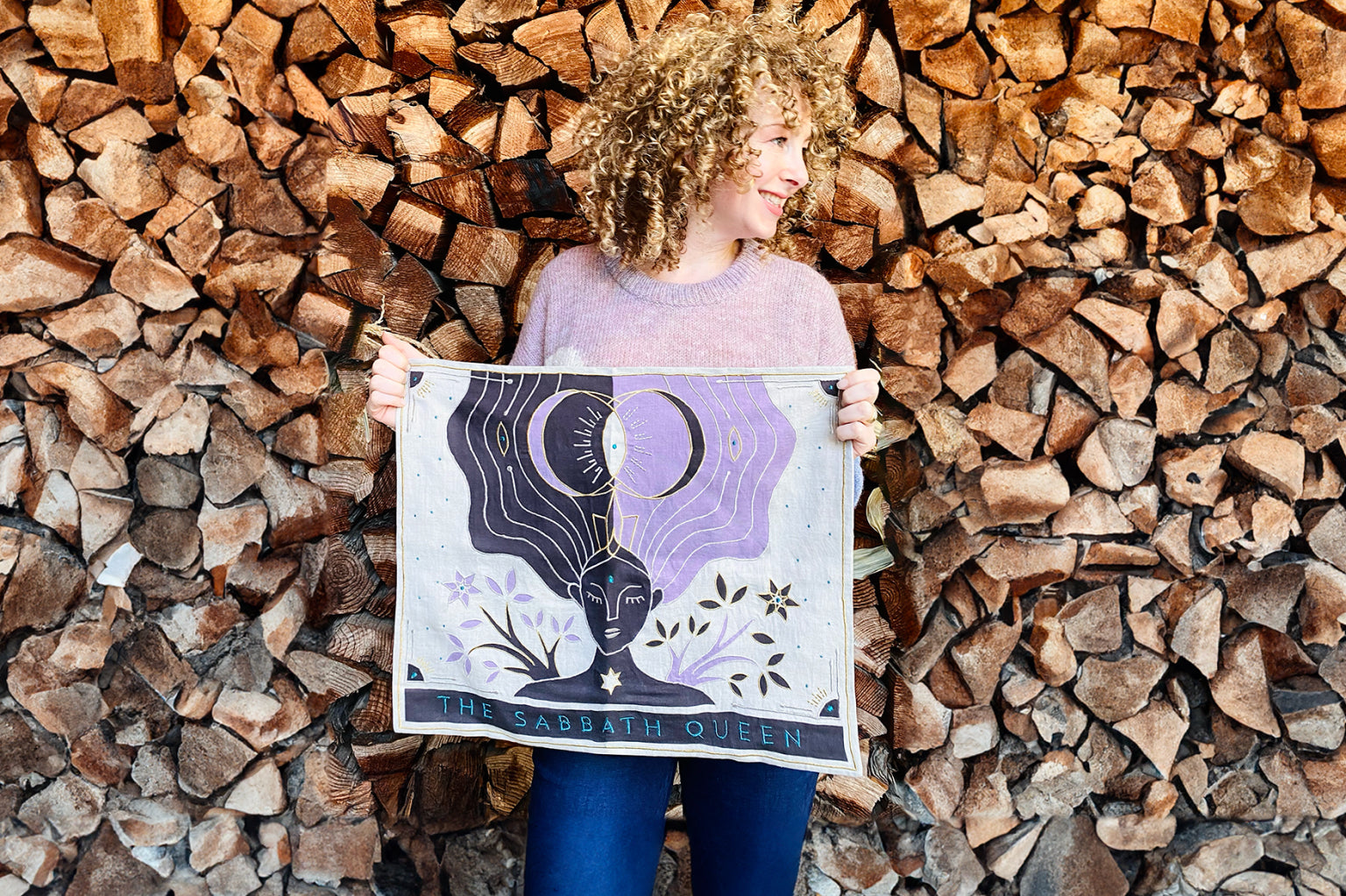 Sabbath Queen Challah Cover - Lavender Cosmos