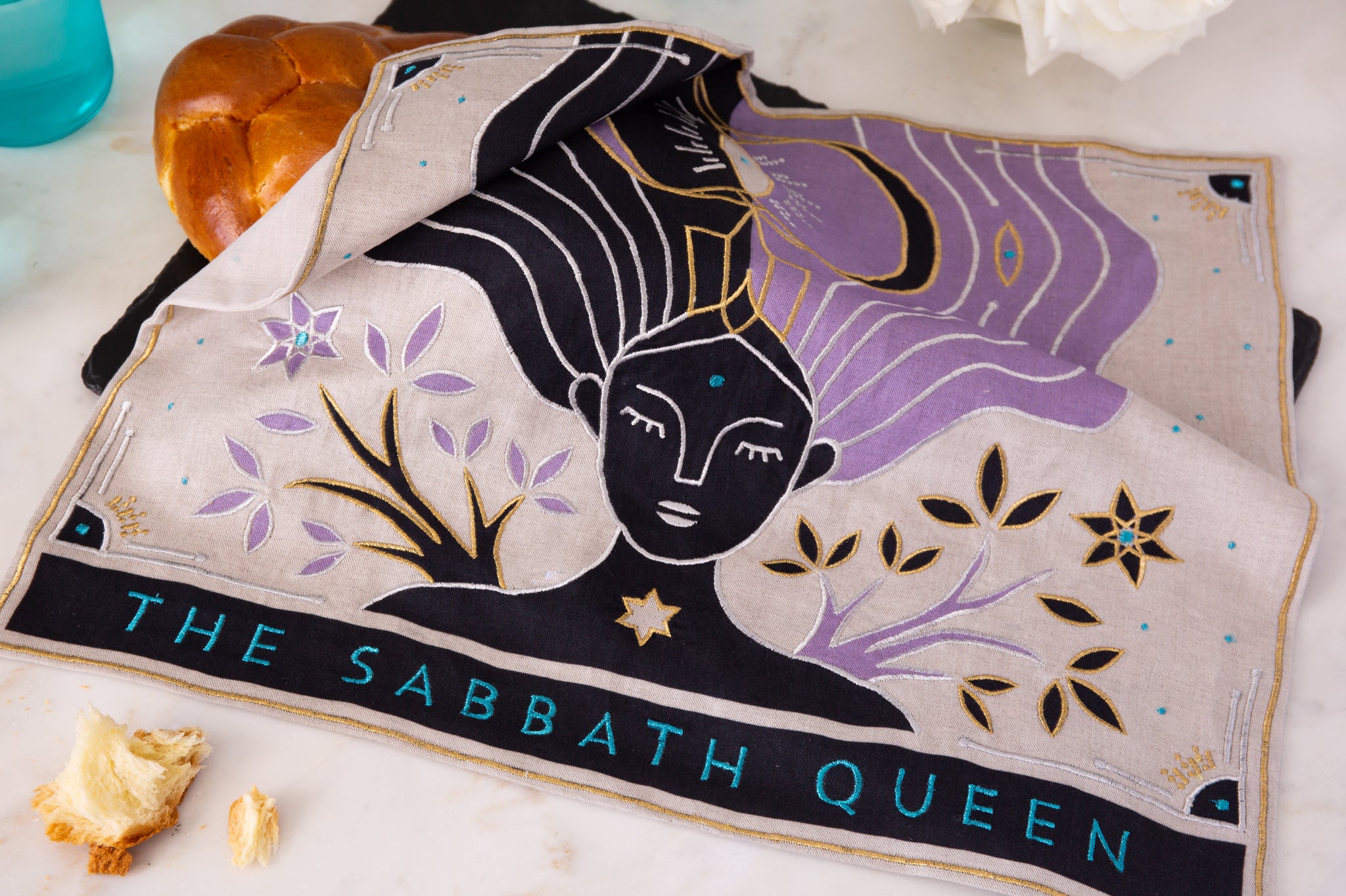 Sabbath Queen Challah Cover - Lavender Cosmos