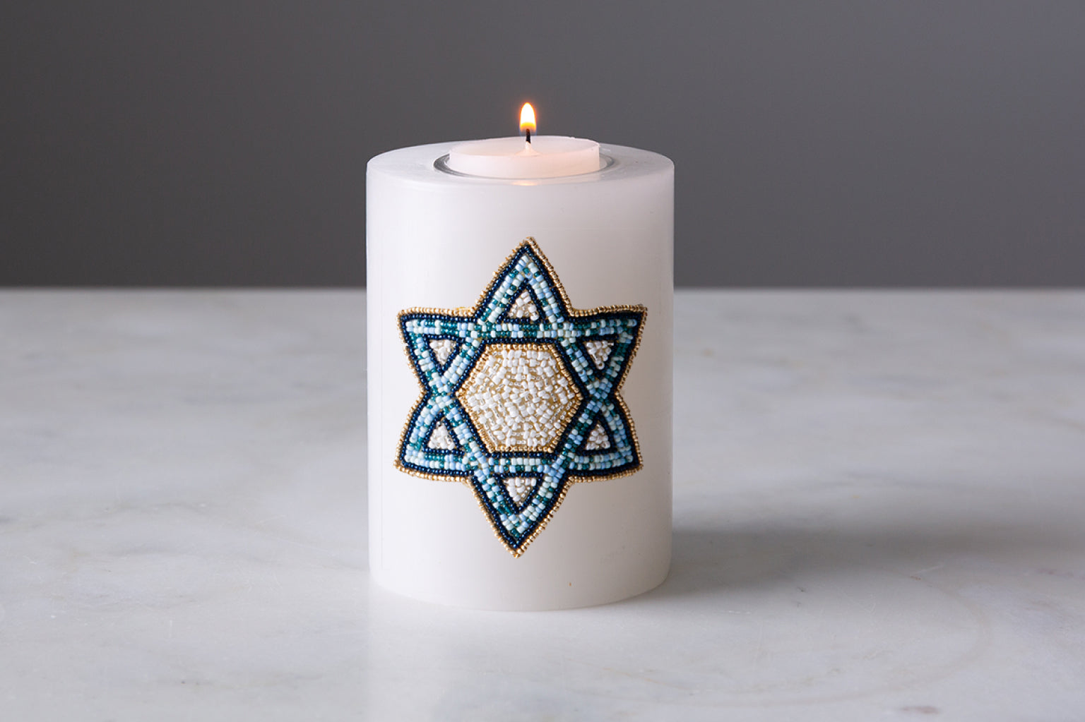 Basha Beaded Pillar Candles