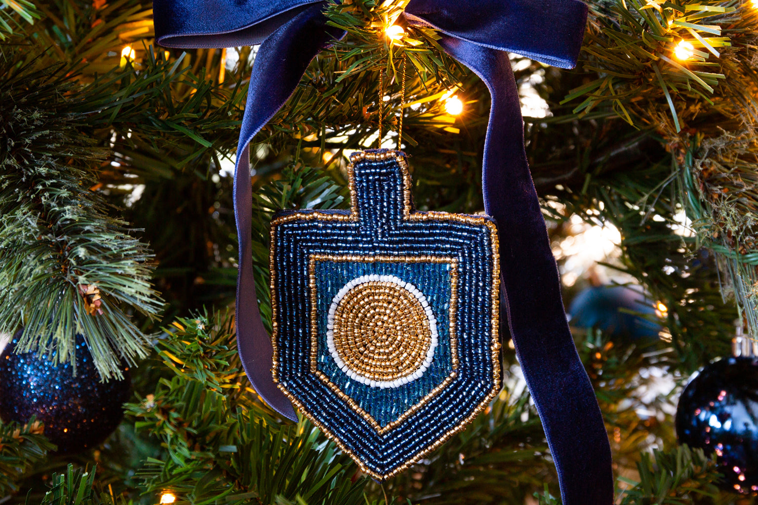 Solstice Moon Dreidel Ornament