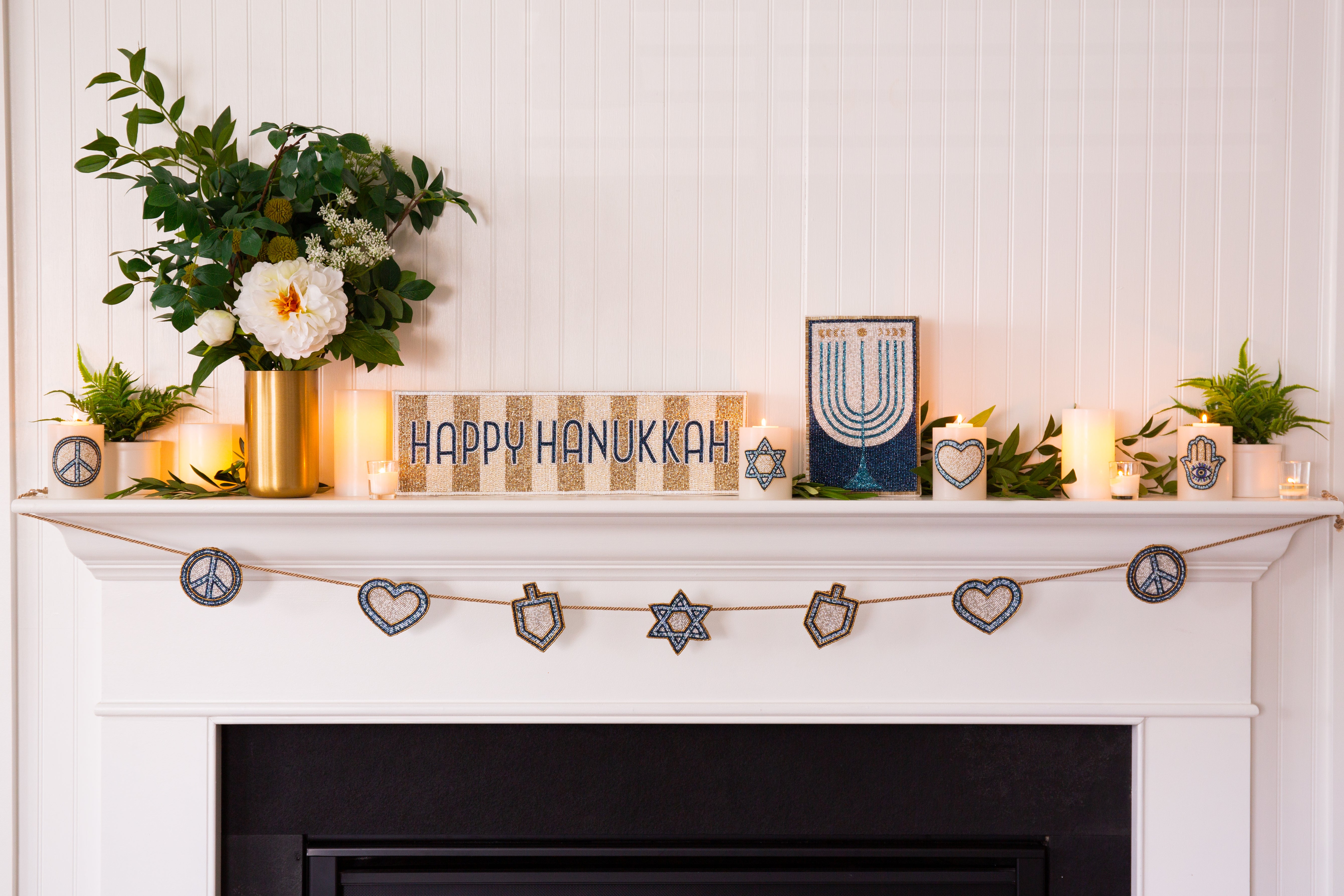 Luna Menorah Hand-Beaded Sign