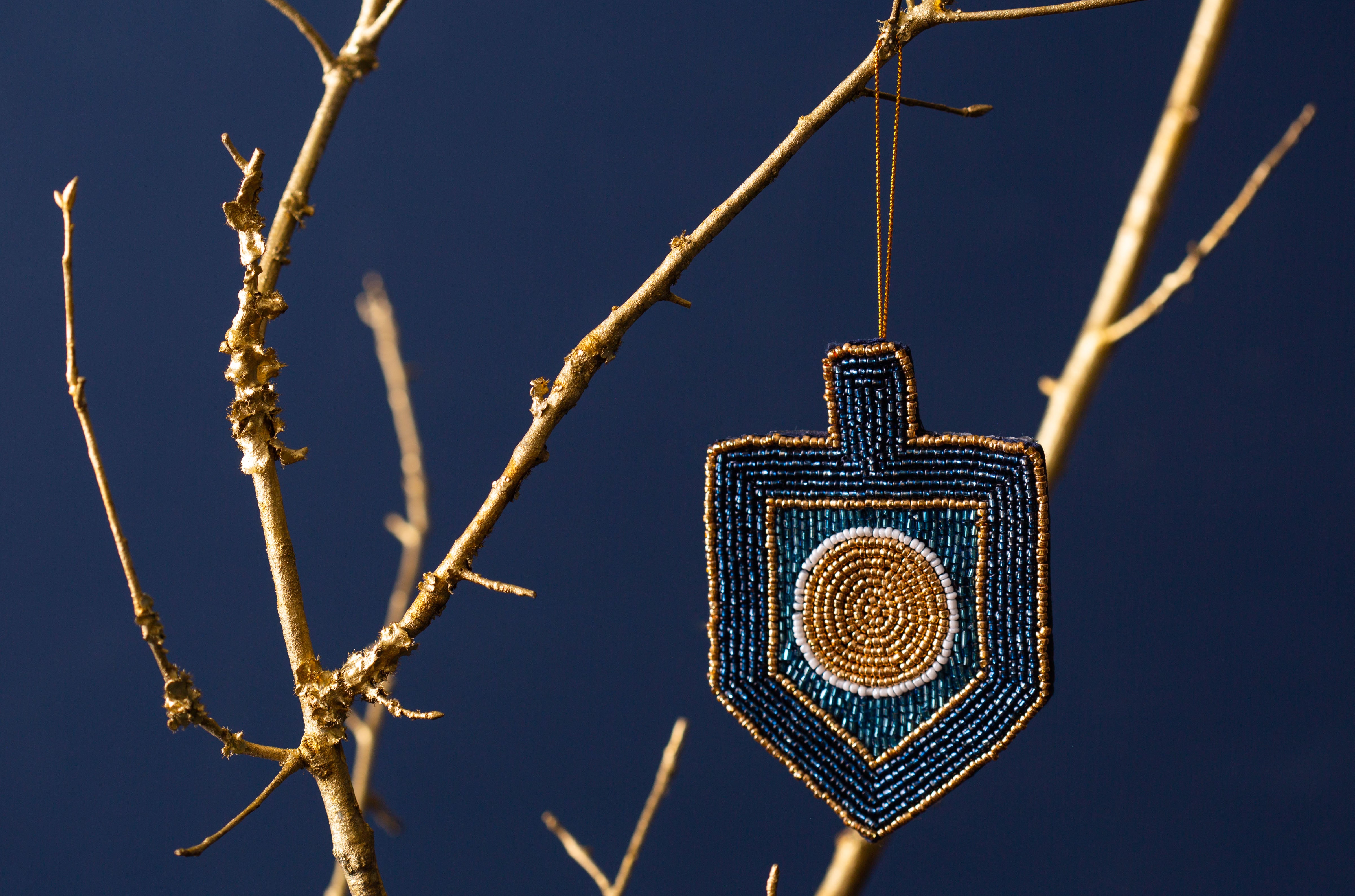 Solstice Moon Dreidel Ornament