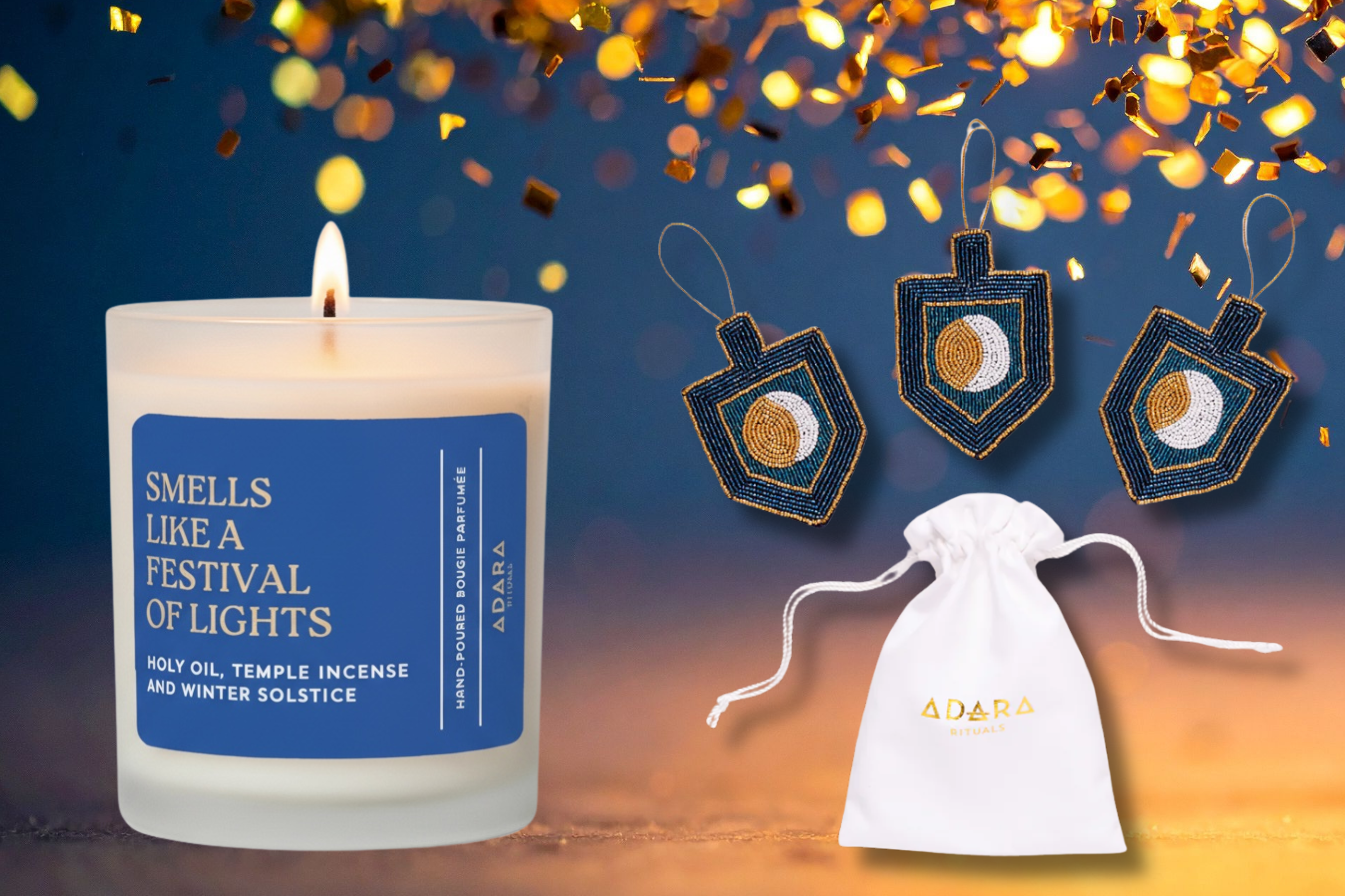 Smells Like a Festival of Lights + Free Moon Dreidel Ornaments