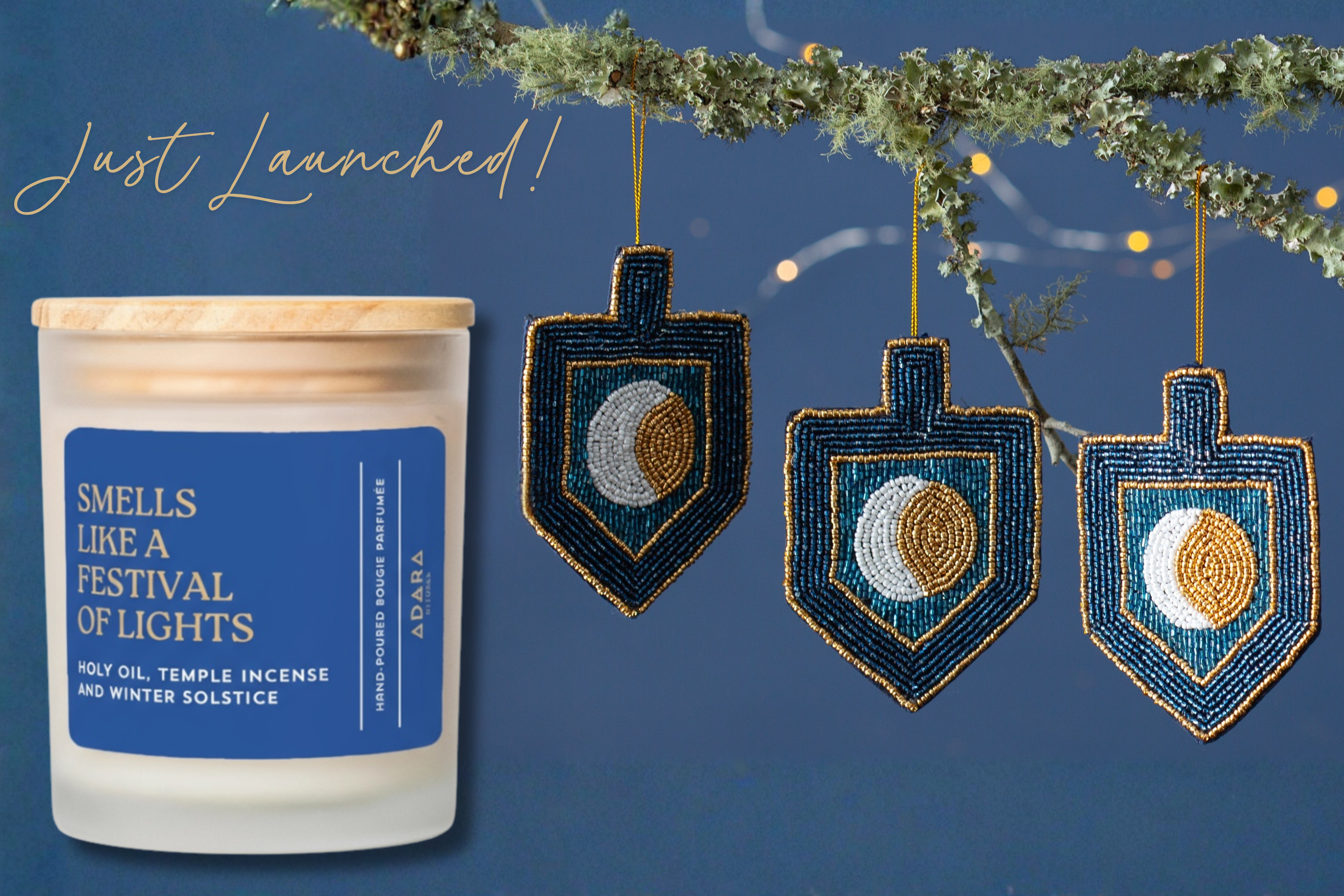 Smells Like a Festival of Lights + Free Moon Dreidel Ornaments
