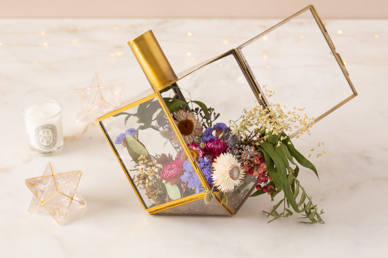 Talia Dreidel Terrarium - Gold