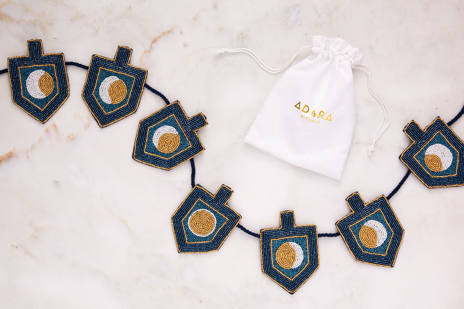 Moon Phases Dreidel Ornament & Garland Set