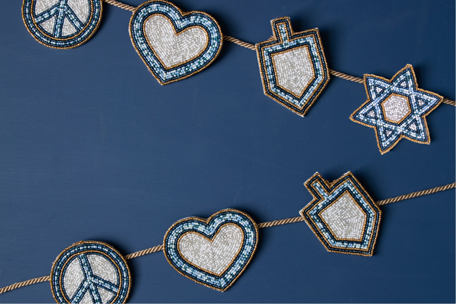 Peace Love Dreidel Hand-Beaded Garland