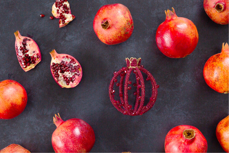 Delia Pomegranate Beaded Bauble
