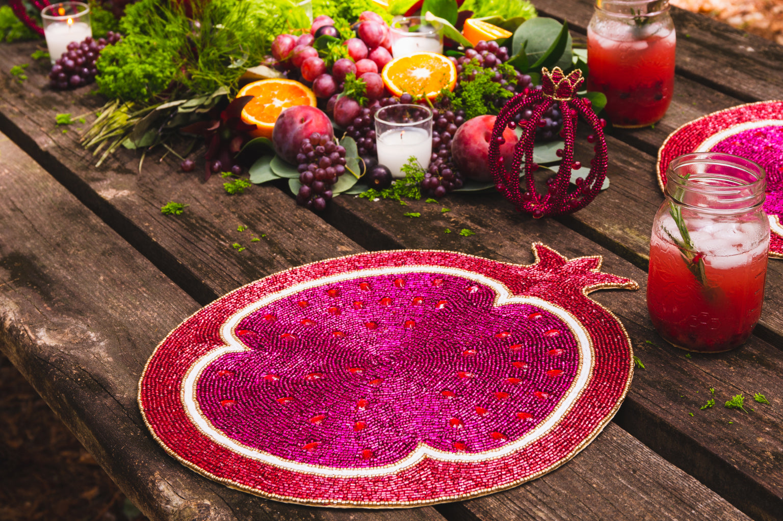 Sacred Pomegranate Beaded Placemat