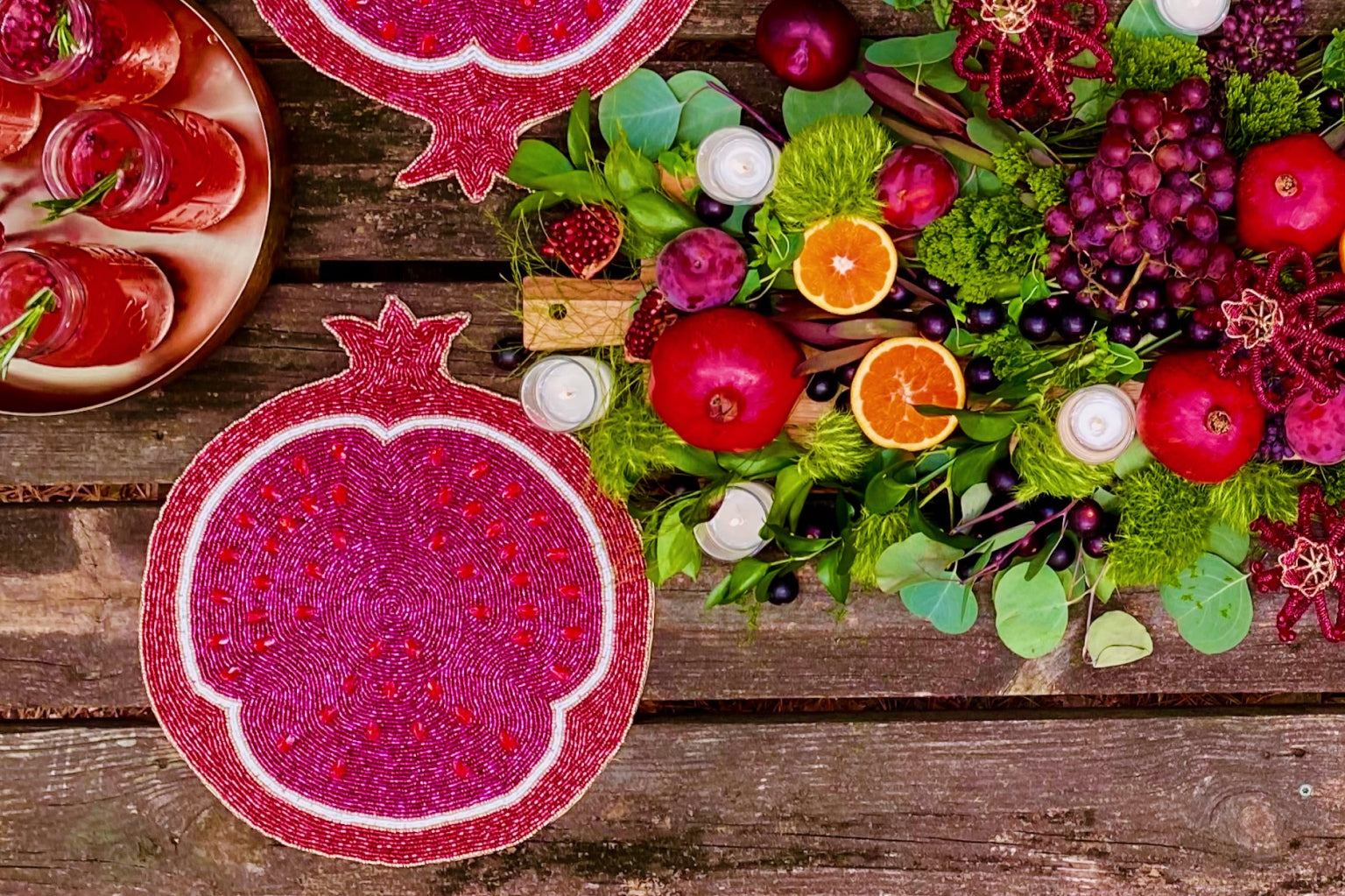 Sacred Pomegranate Beaded Placemat