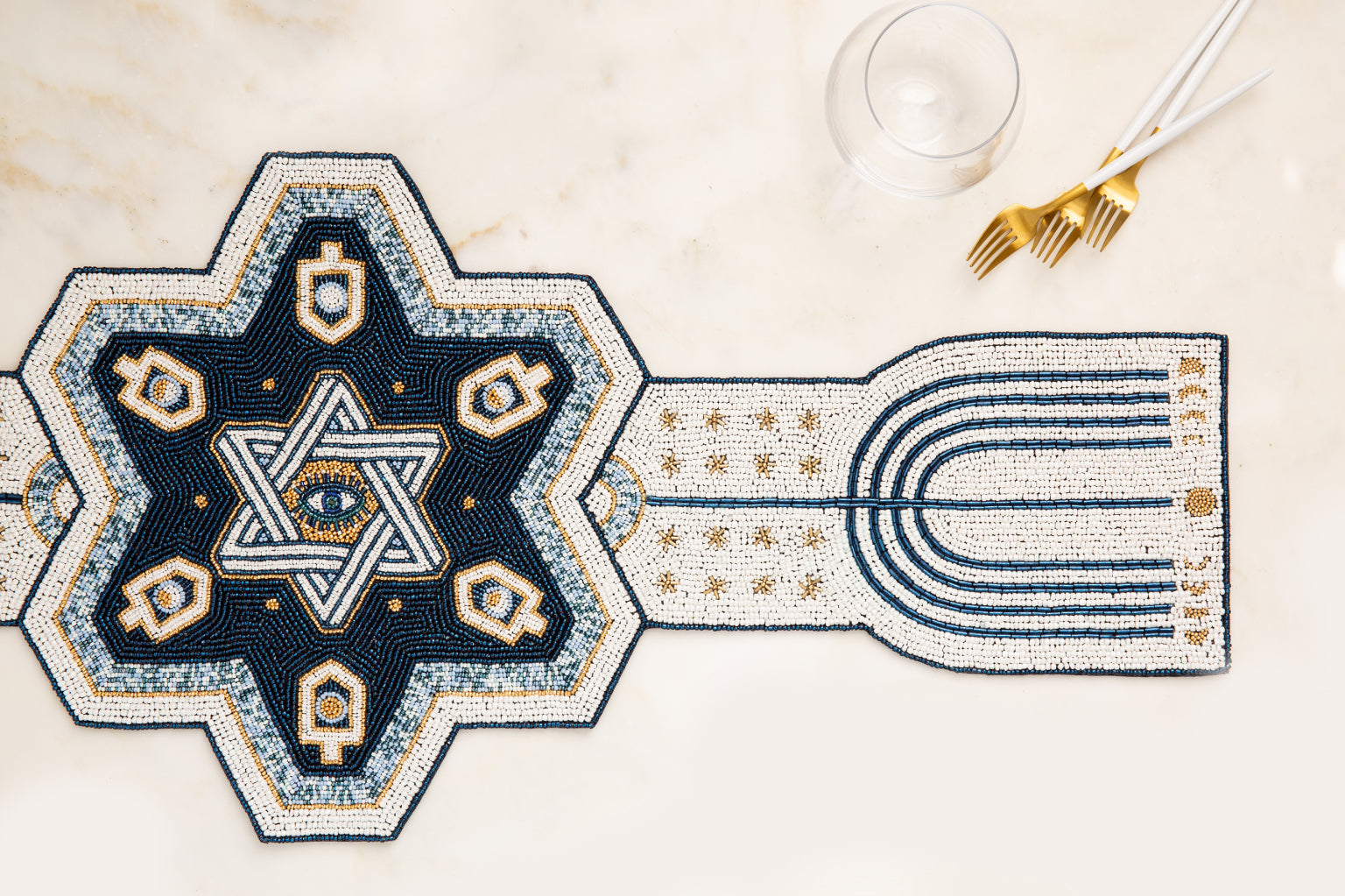 Sapira Hand-Beaded Table Runner