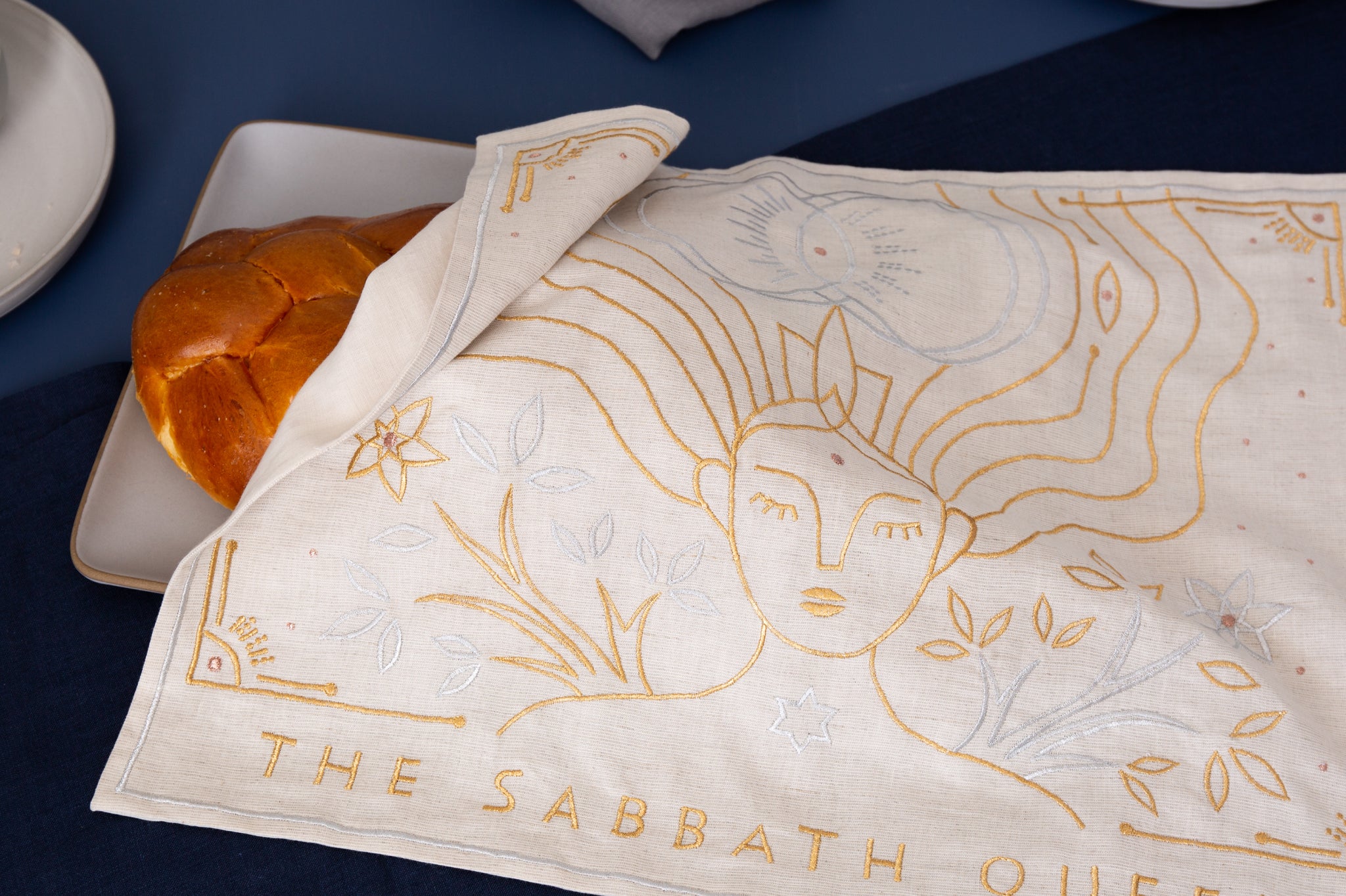 Sabbath Queen Challah Cover - Golden Sand